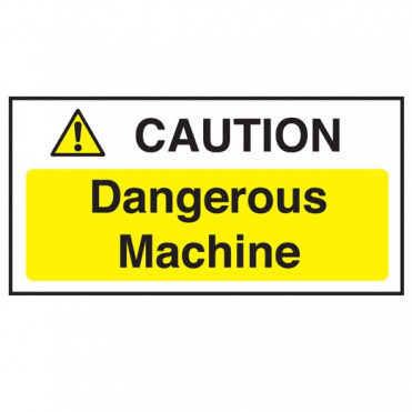 'Caution Dangerous Machine' Self Adhesive Sticker 20x10cm