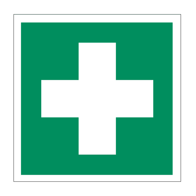 Mileta Signs First Aid Notice Symbol Self Adhesive Sticker 10x10cm
