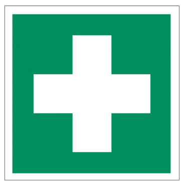 First Aid Notice Symbol Self Adhesive Sticker 10x10cm