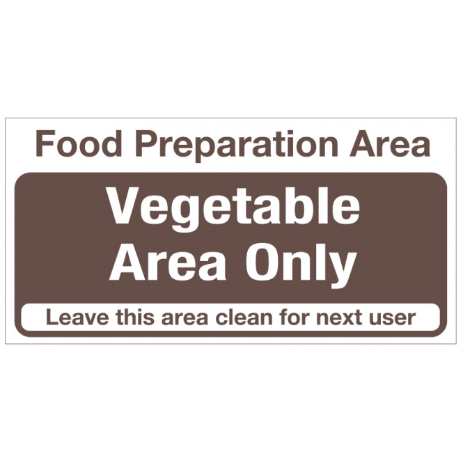 Mileta Signs 'Food Prep Area - Vegetable Only' Self Adhesive Sticker 10x20cm