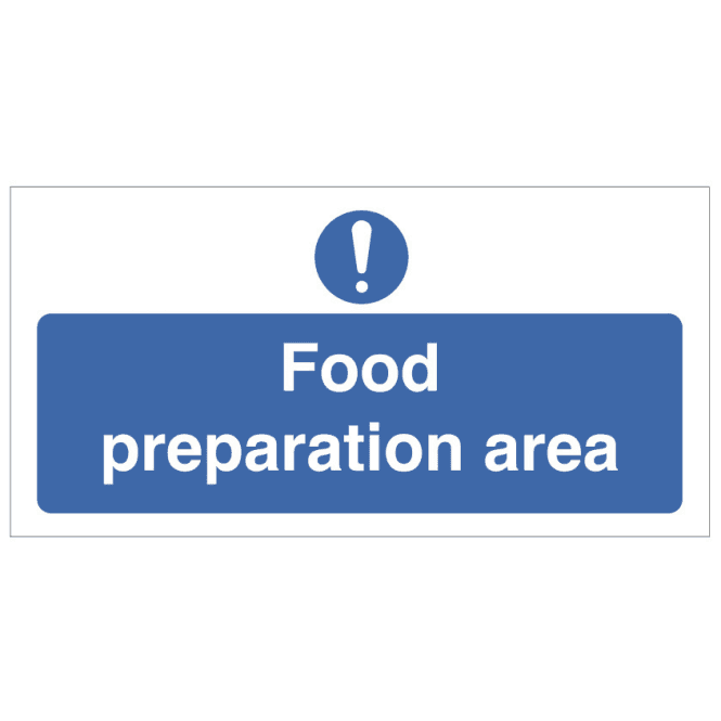 Mileta Signs 'Food Preparation Area' Self Adhesive Sticker 10x20cm