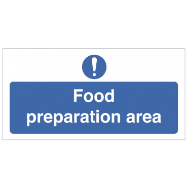 'Food Preparation Area' Self Adhesive Sticker 10x20cm