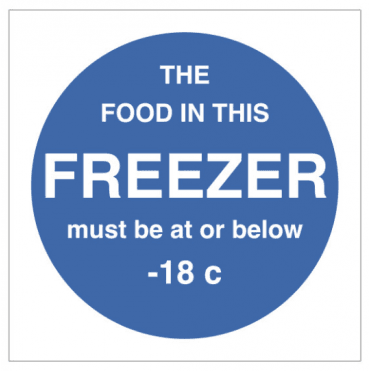 Freezer Temperature Guidance Self Adhesive Sticker 10x10cm