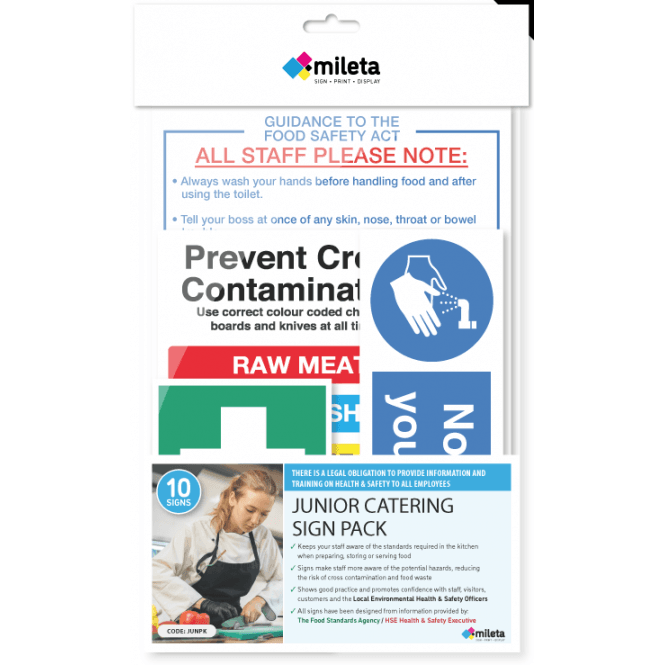 Mileta Signs Junior Catering Hygiene Pack (Contains 10 Notices)