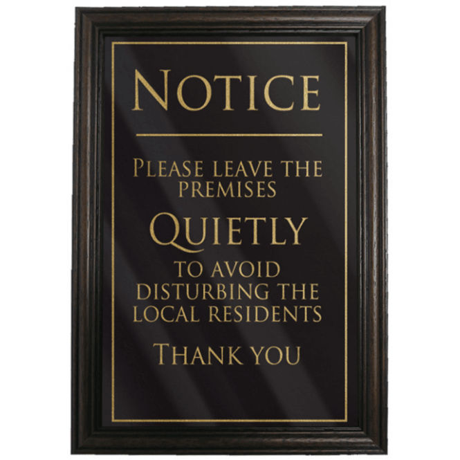 Mileta Signs 'Leave Premises Quietly' Framed Sign 29x20cm