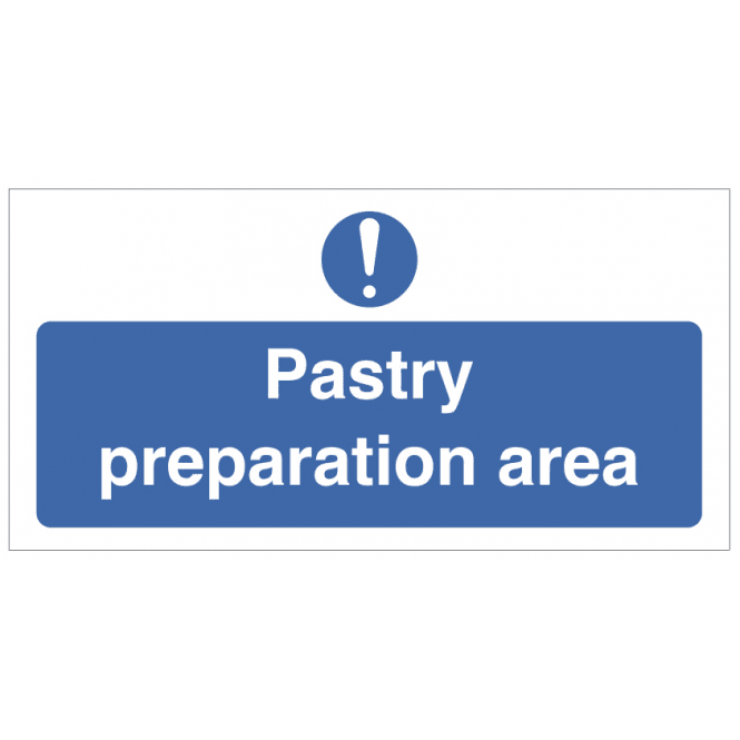 Mileta Signs 'Pastry Preparation Area' Self Adhesive Sticker 10x20cm
