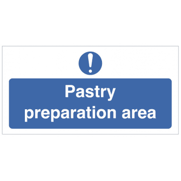 'Pastry Preparation Area' Self Adhesive Sticker 10x20cm