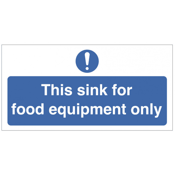 Mileta Signs 'Sink For Food Equipment Only' Self Adhesive Sticker 10x20cm