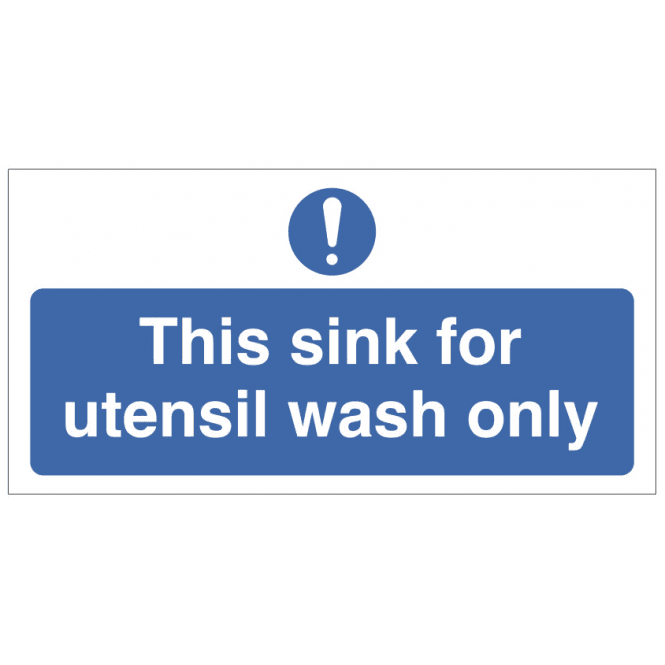 Mileta Signs 'Sink For Utensil Wash Only' Self Adhesive Sticker 10x20cm