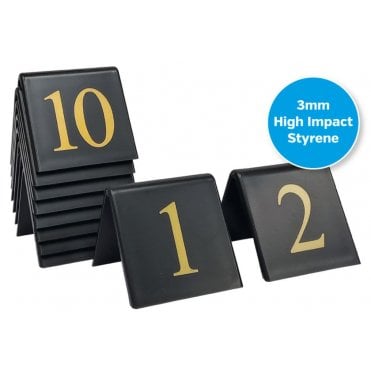 Table Numbers Tent Gold On Black (41-50) 50x50mm