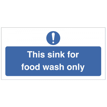 'This Sink For Food Wash Only' Self Adhesive Sticker 10x20cm