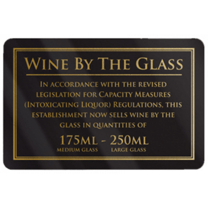 Mileta Signs 'Wine By The Glass 175-250ml'  Rigid Sign 110x170mm
