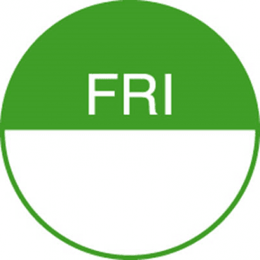 Day Dot Labels Friday (Removable) (Pack Of 1000)
