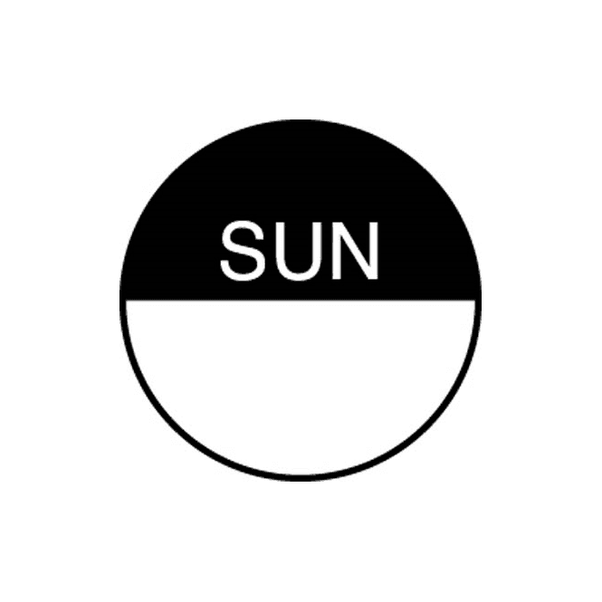 NCCO Day Dot Labels Sunday (Removable) (Pack Of 1000)