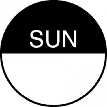 Day Dot Labels Sunday (Removable) (Pack Of 1000)