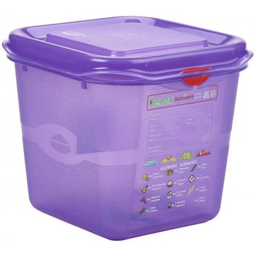 Allergen Gastronorm Storage Box 1/6 With Lid - 150mm Deep, 2.6L Capacity (Box Of 6)