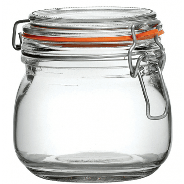 Glass Storage Jar With Seal 500ml / 17.6oz (Box Of 12)