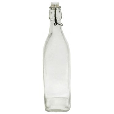H2o 1L Square Bottle Clear (Box Of 12)