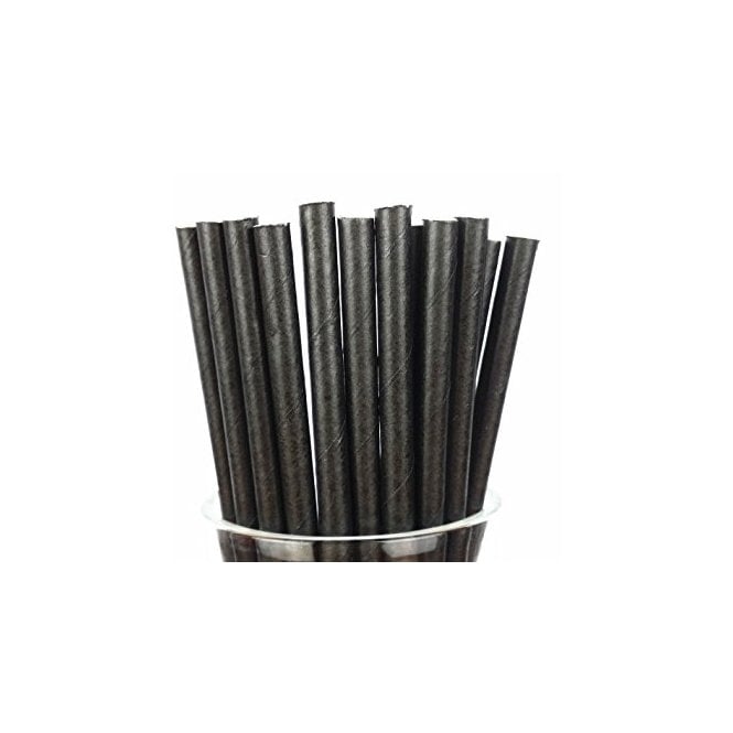 Parsley in Time Paper Sip Straw Black 5.5