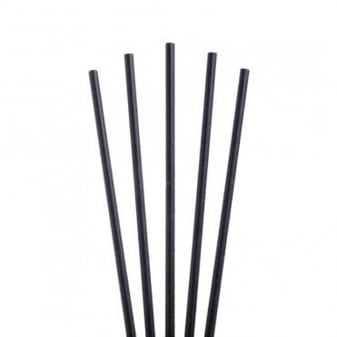 Paper Straw Black 8" 200mm 6mm Bore (Pack Of 250)