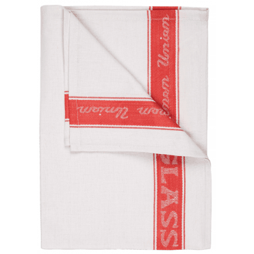 Red Border Linen Union Glass Cloth