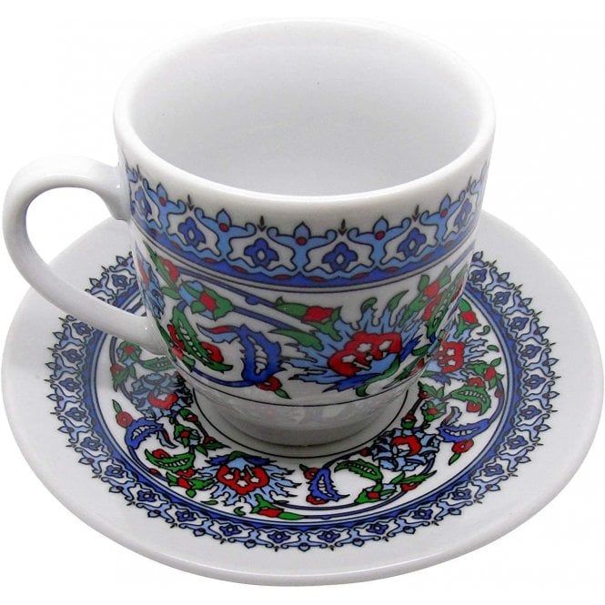 Parsley in Time Turkish Cup And Saucer Set (Set Of Six Cups And Six Saucers) (Box Of 6)