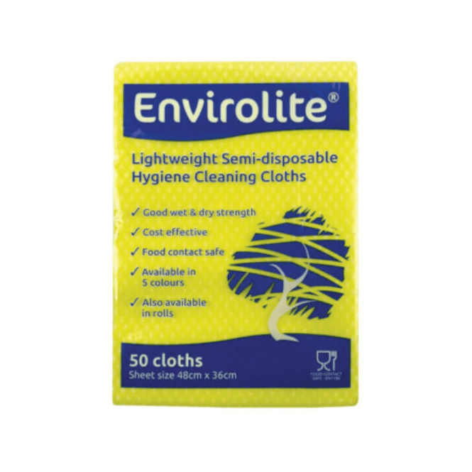 Parsley in Time Yellow Cleaning Cloths (Pack Of 50)