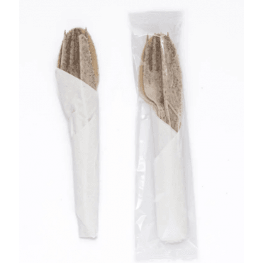 Agave 3-Pack Cutlery 1 Spoon 1 Fork 1 Knife with Napkin (Box of 150)