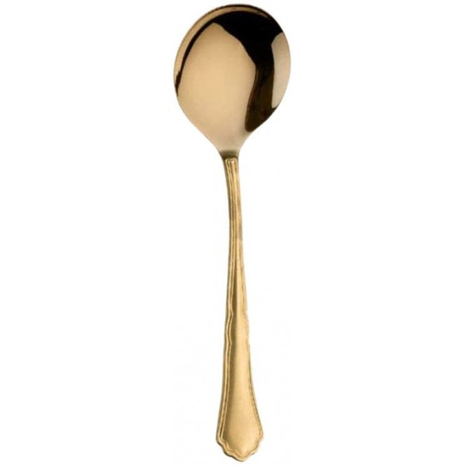 Pinti Inox Settecento Gold Soup Spoon 18/10 (Pack Of 12)