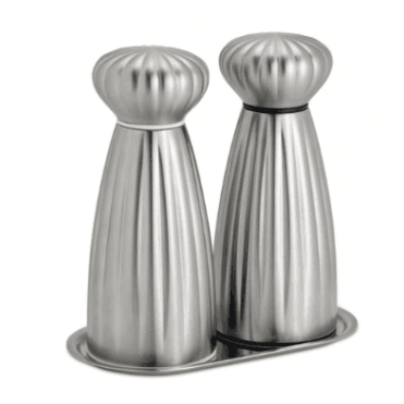 Satin Small Salt and Pepper Mills with Tray Set