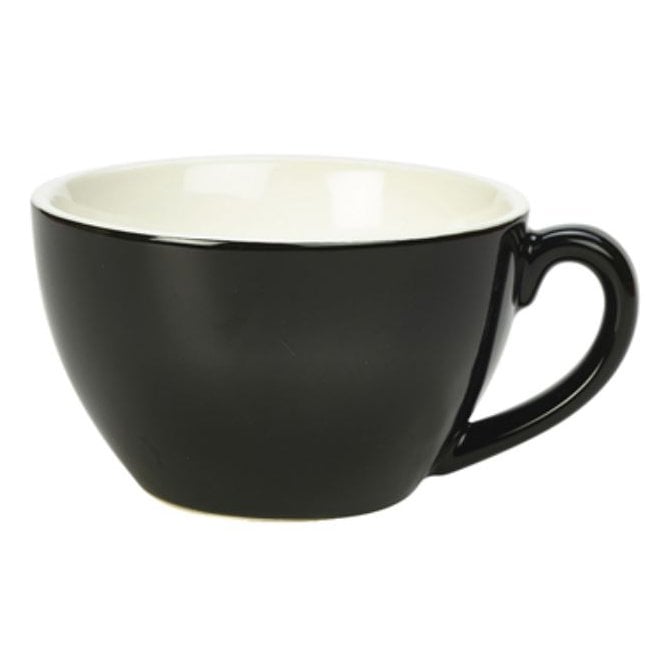 Genware Royal  Bowl Shape Cup - 12oz / 34cl Black (Box Of 6)