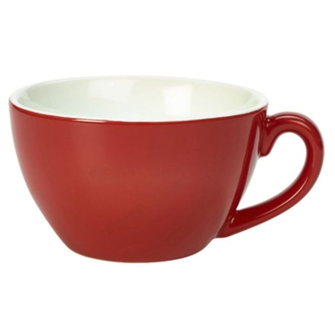 Genware Royal  Bowl Shape Cup - 12oz / 34cl Red (Box Of 6)
