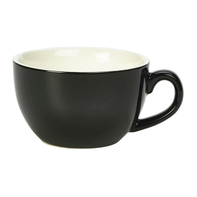 Genware Royal  Bowl Shape Cup - 6oz / 17.5cl Black (Box Of 6)