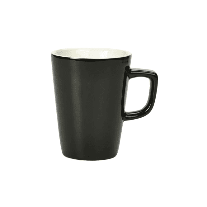 Genware Royal  Latte Mug - 12oz / 34cl Black (Box Of 6)