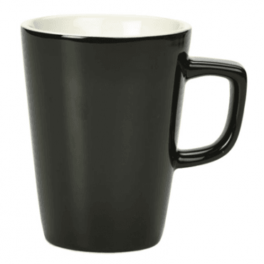 Royal Genware Latte Mug - 12oz / 34cl Black (Box Of 6)