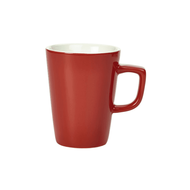 Genware Royal  Latte Mug - 12oz / 34cl Red (Box Of 6)