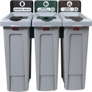 Rubbermaid Slim Jim 3-Stream Recycling Station Bundle