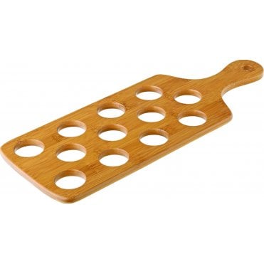 Bamboo 16 X 6" (40 X 15.5cm) Shot Paddle Holds 12 Shots