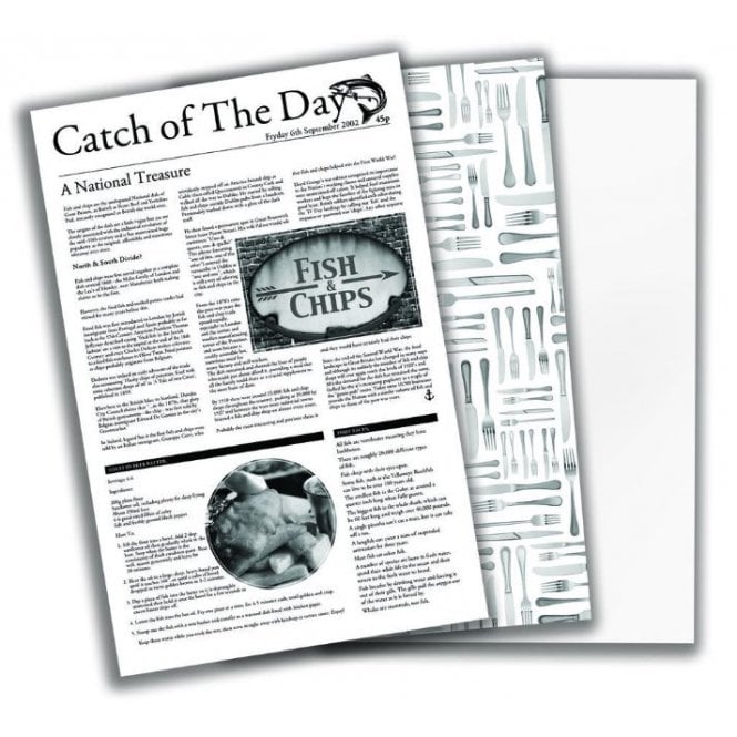 Steelite Utopia Catch Of The Day Grease Proof Paper 26cm X 43cm (500 sheet pack)