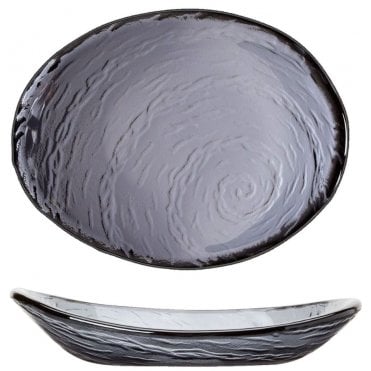 Scape Glass Smoked Oval Bowl 20cm / 8" (Box Of 12)