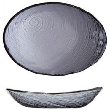 Scape Glass Smoked Oval Bowl 30cm / 12" (Box Of 12)