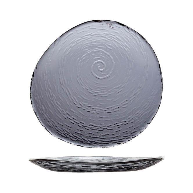Steelite Utopia Scape Glass Smoked Round Platter 25cm / 10