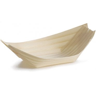 Bamboo Small Wooden Food Boat (Pack Of 50)