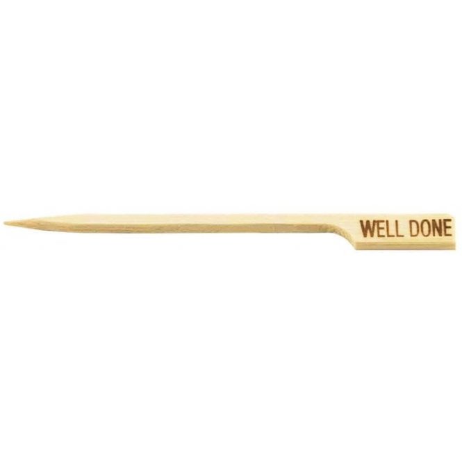 Tablecraft Bamboo Steak Marker Well Done (Pack Of 100)