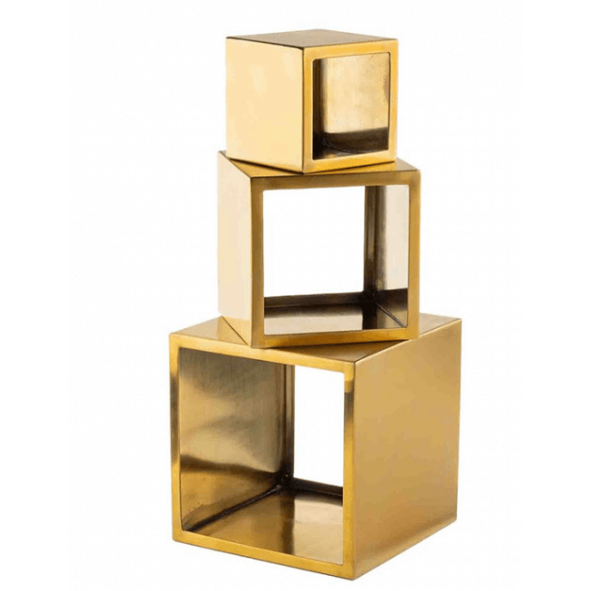 Tablecraft Barclay™ Square Riser Set, Gold 23 x 23 x 23cm