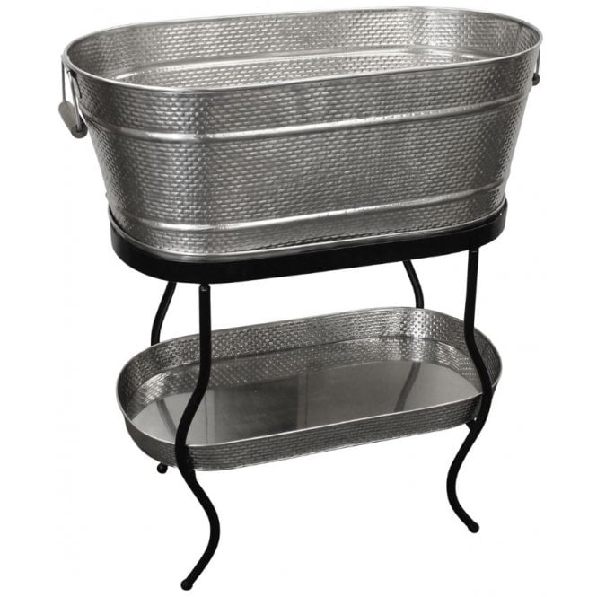 Tablecraft Beverage Tub Set With Black Metal Stand 27.50x15x32