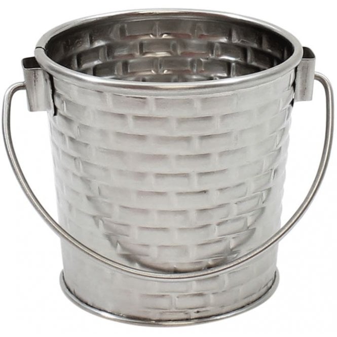 Tablecraft Brickhouse Round Pail With Handle Stainless Steel 3''/ 9oz