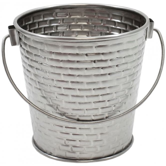 Tablecraft Brickhouse Stainless Steel Round Pail With Handle 4''/ 16.5 Oz