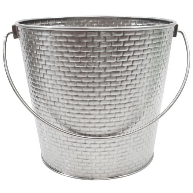 Tablecraft Brickhouse Stainless Steel Round Pail With Handle 7''/ 160 Oz