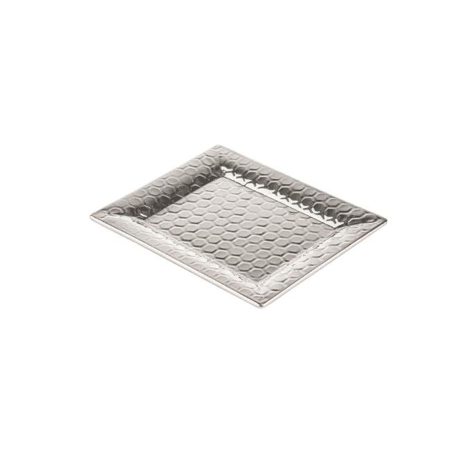 Tablecraft Hive Collection Rectangular Serving Tray Mirror/ Honeycomb Pattern 32.5 X 26.5 X 2cm, Stainless Steel (18-8)